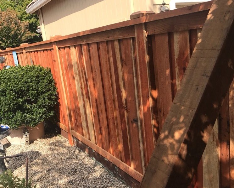 this is a picture of pine fence in Folsom, CA