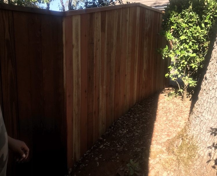 this is a picture of pine fence in Folsom, CA
